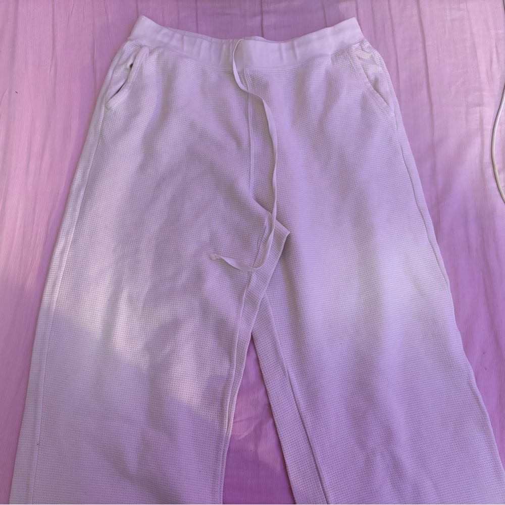Uniqlo Cream Waffle Knit Pants